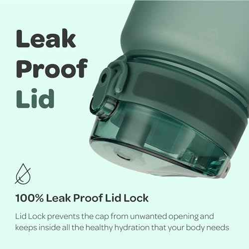 Hydracy Water Bottle with Time Marker -Large BPA Free Water Bottle & No Sweat Sleeve -Leak Proof Gym Bottle with Fruit Infuser Strainer & Times to Drink -Ideal for Fitness Sports & Outdoors