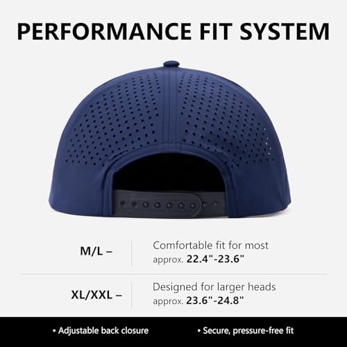 Waterproof Golf Snapback Hat American Flag Big Size Navy USA Variation