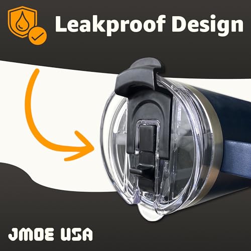 Jmoe USA 40 oz Replacement Lid For Yukon Fit Forty Tumbler With Handle | 2 in 1 Straw Lid | Made of BPA Free Tritan Plastic | 100% Leakproof Design | Dishwasher Safe (2-Pack)