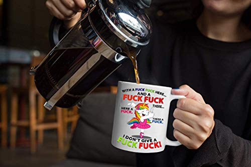 Funny Heart Handle Coffee Mug - 11oz Ceramic Gift for Women, Men, Lovers, Birthday
