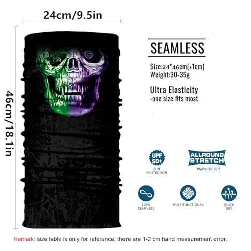Scarves Bandanas Skull Face Tube Headband, Gaiter Head Wrap Balaclava Magic Scarf Motorcycle Multi Function Headwear