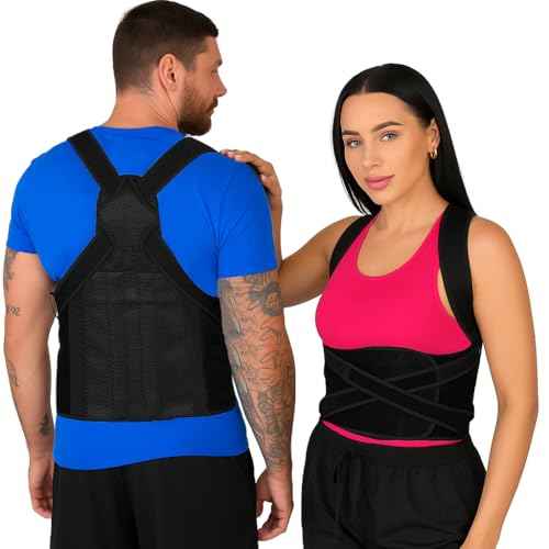 Back Brace Posture Corrector for Women and Men, Shoulder Straightener, Adjustable Full Back Support, Upper and Lower Back Pain Relief - Scoliosis, Hunchback, Hump, Thoracic, Spine Corrector (Medium 34-41.9")