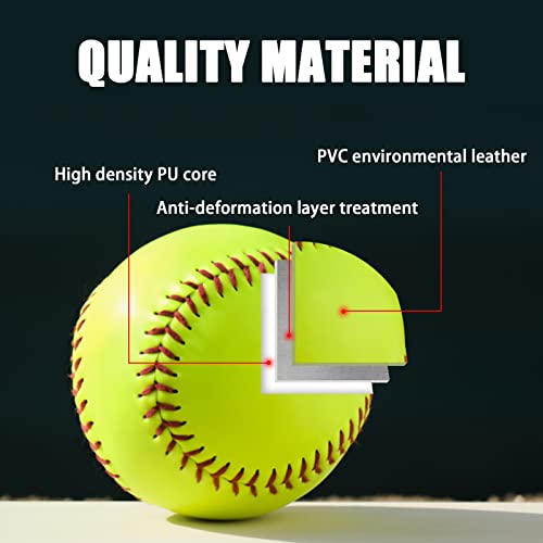 Practice Softballs 12 Inch - Fastpitch Baseball Training Balls Set of 12