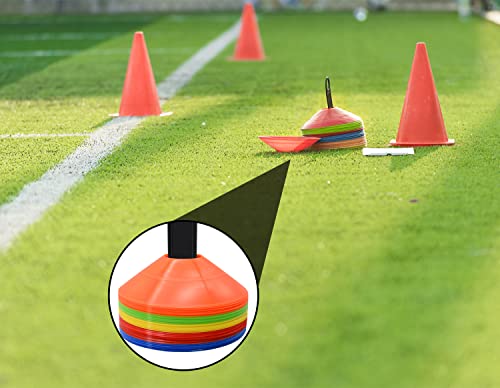 100PCS Soccer Cones Set with Carry Bags and Holders - Bright Colors for Training