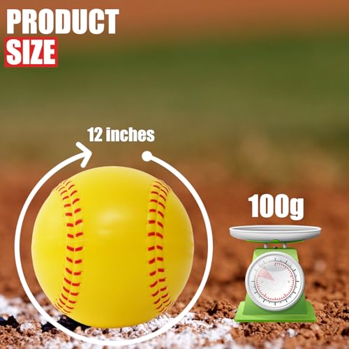 12-Inch Foam Softballs 4-Pack for Hitting Practice and Training