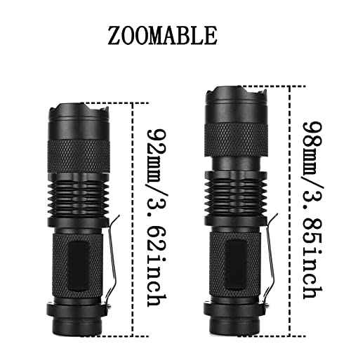 Blue LED Flashlight with Clip and Adjustable Focus for Hunting and Fishing