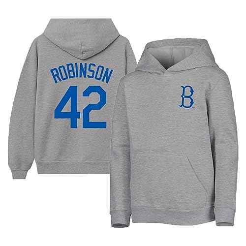 Outerstuff Jackie Robinson Brooklyn Dodgers #42 Kids/Little Boys Size Fleece Hoodie (please see size chart in image)