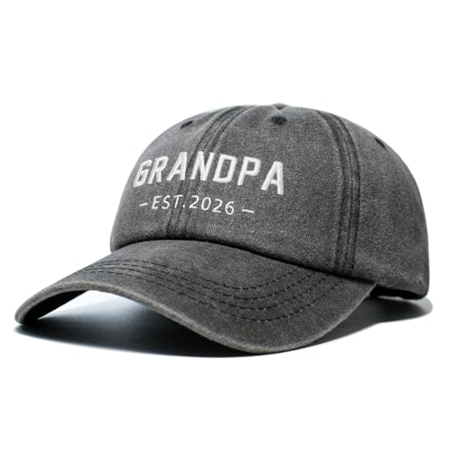 New Grandpa Gifts, First Time 2026 Promoted to Grandpa to be Gifts, Grandfather Hat, Adjustable Baseball Caps