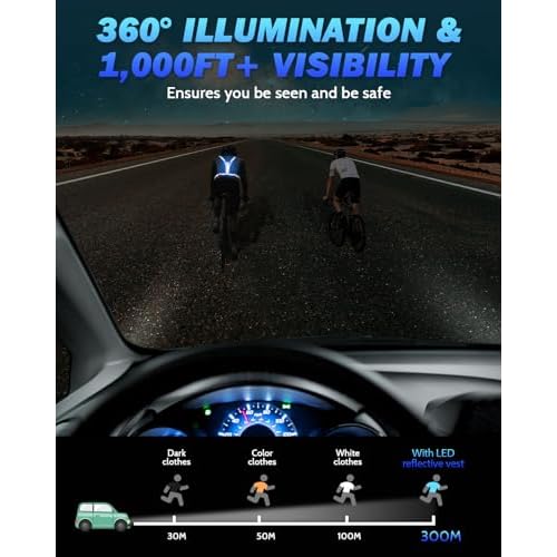 LED Reflective Running Vest with Phone Holder, Rechargeable 5 Colors Light Up Running Lights for Runners High Visibility Night Safety Gear, Adjustable for Men and Women