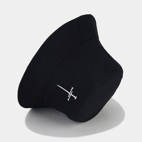 Quanhaigou Unisex Sun Hats, Fashion Beach Bucket Hat for Men Women,Summer Outdoor Boy's Girls Boonie Cap Breathable Packable (Black Cross)