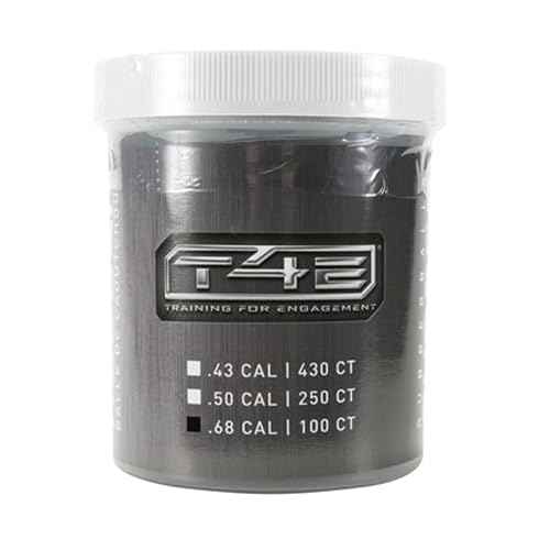 Umarex T4E Premium Rubber Ball Ammo for Paintball Guns, Black, .68 Caliber, 100 Count