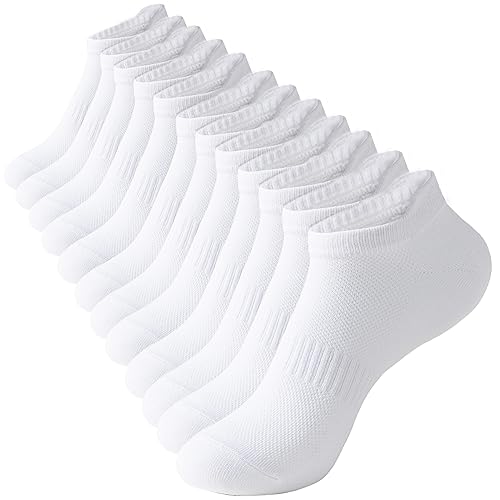 ACCFOD Womens Ankle Socks Athletic Running Low Cut Socks With Tab 6 Pairs