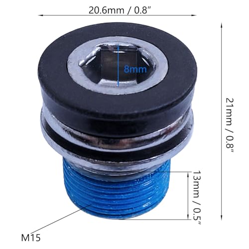 4 Pack Bicycle Crank Arm Bolts M15 for ISIS Drive Compatible with E-Bike