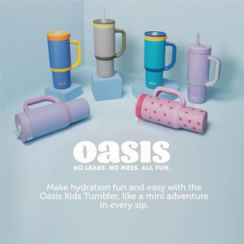 Ello Oasis 18oz Kids Insulated Stainless Steel Tumbler with Straw - Glacier