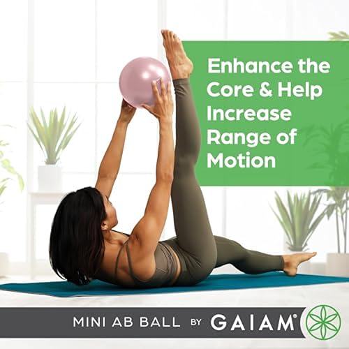 Mini Inflatable Ab Exercise Ball 8 Inch for Core Strength Yoga Pilates - Romance Rose