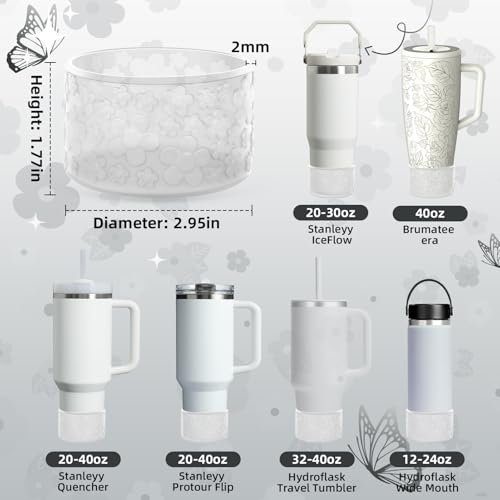 Transparent Flower Gradient Silicone Boot for Stanley 40/30oz Tumbler