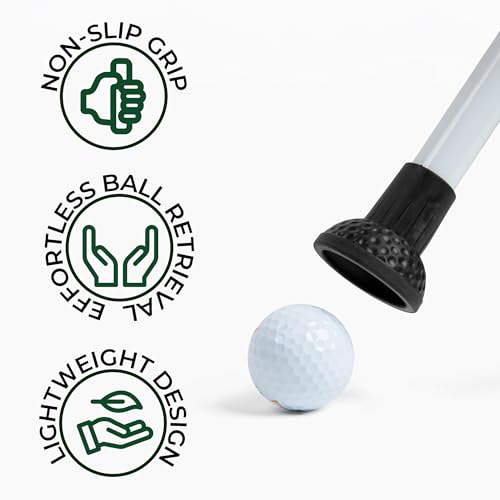 30-Inch Golf Ball Retriever with Non-Slip Grip for Water & Land Pickups
