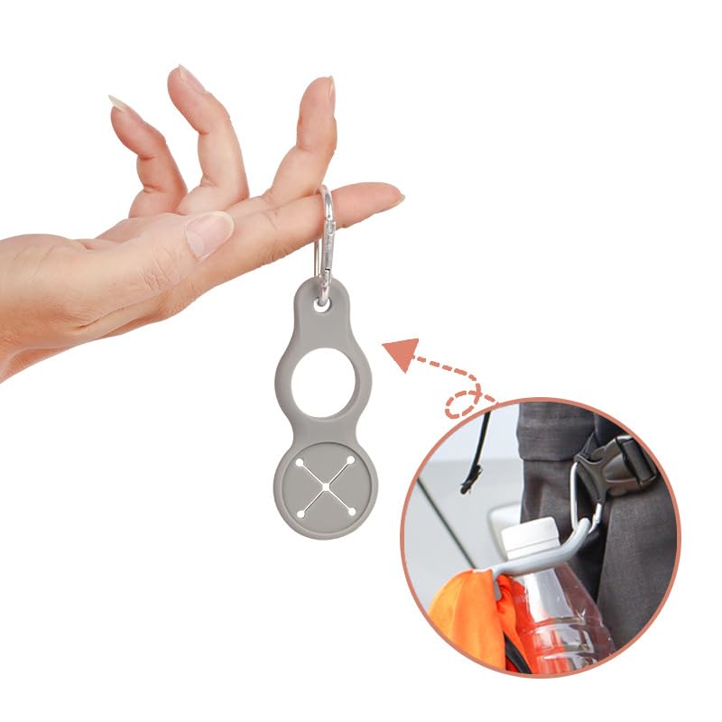 Generic Silicone Water Bottle Clip With Buckle 6pcs, Stick-On Keychain, for Outdoor Camping Hiking Backpacking, Pink