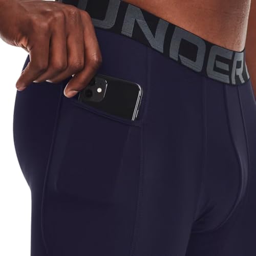 Under Armour Men's HeatGear Armour Leggings - Medium Midnight Navy White