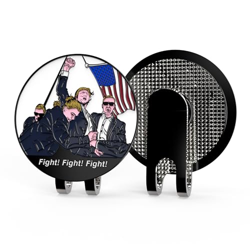 Funny Golf Ball Marker Magnetic Hat Clip - Trump Fight Variation