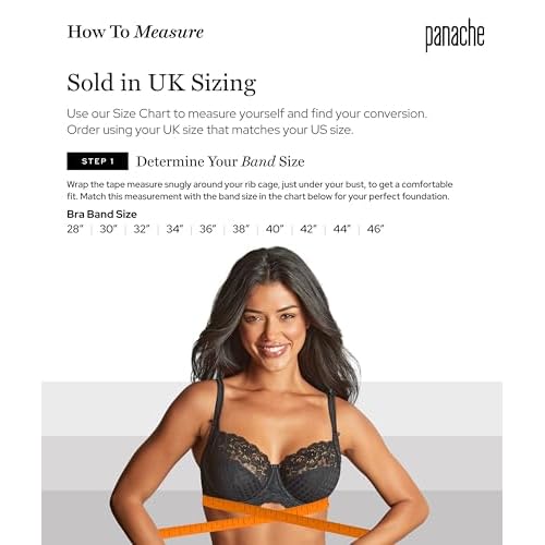 Panache Women's High Impact Underwire Sports Bra | Black 28E | Max Support, Moisture Wicking, Heavy Duty Sports Bra for Women