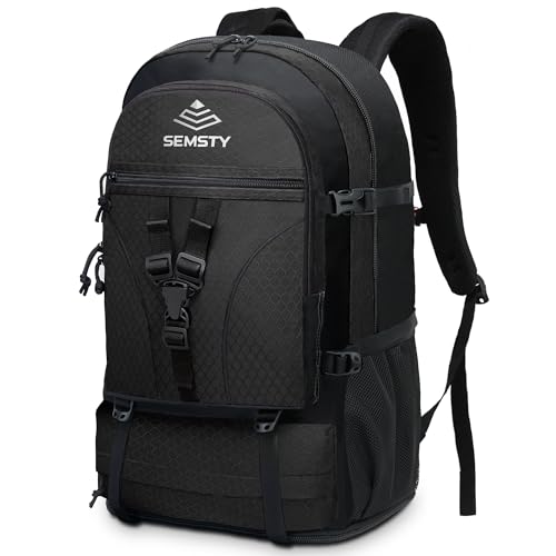 Expandable Hiking Backpack 40L/50L for Men and Women - Black, Variation of 40L+10L