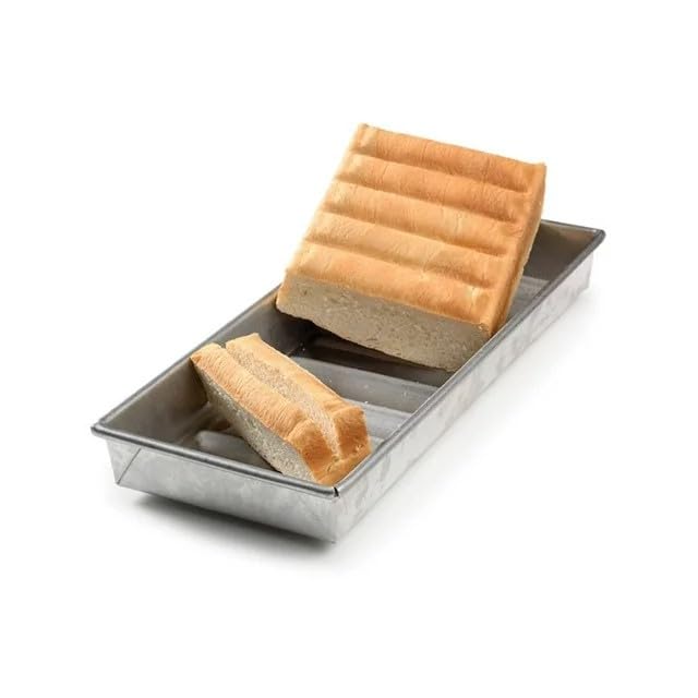 USA Pan Nonstick Hot Dog Bun and Lobster Roll Loaf Pan - 15 x 6 x 1.5 Inches, Aluminum Steel