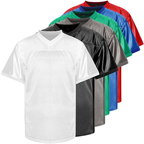 Phoneutrix Blank Football Jersey - Hip Hop Sports T-Shirt for Parties Medium White