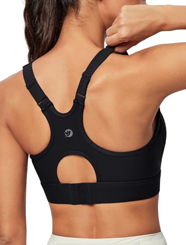 IUGA Ink Black High Support Sports Bra with Built-In Bra for Women - Large