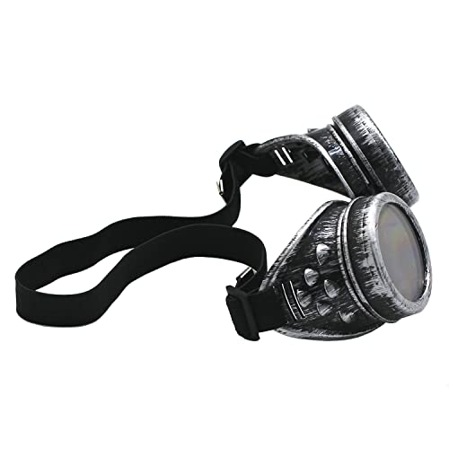 WEICHUAN Vintage Steampunk Goggles Mad Scientist Goggles Cosplay Punk Glasses for Adult, Women, Men Halloween Costume