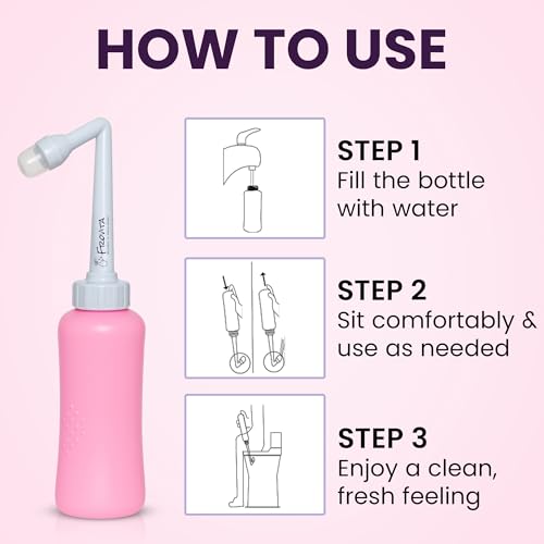 Portable Bidet for Travel 500ml (17oz), Large Capacity Peri Bottle, Compact, Easy-to-Use, Leak-Resistant Travel Bidet Made from ABS Plastic, Feminine Hygiene for Comfort and Freshness
