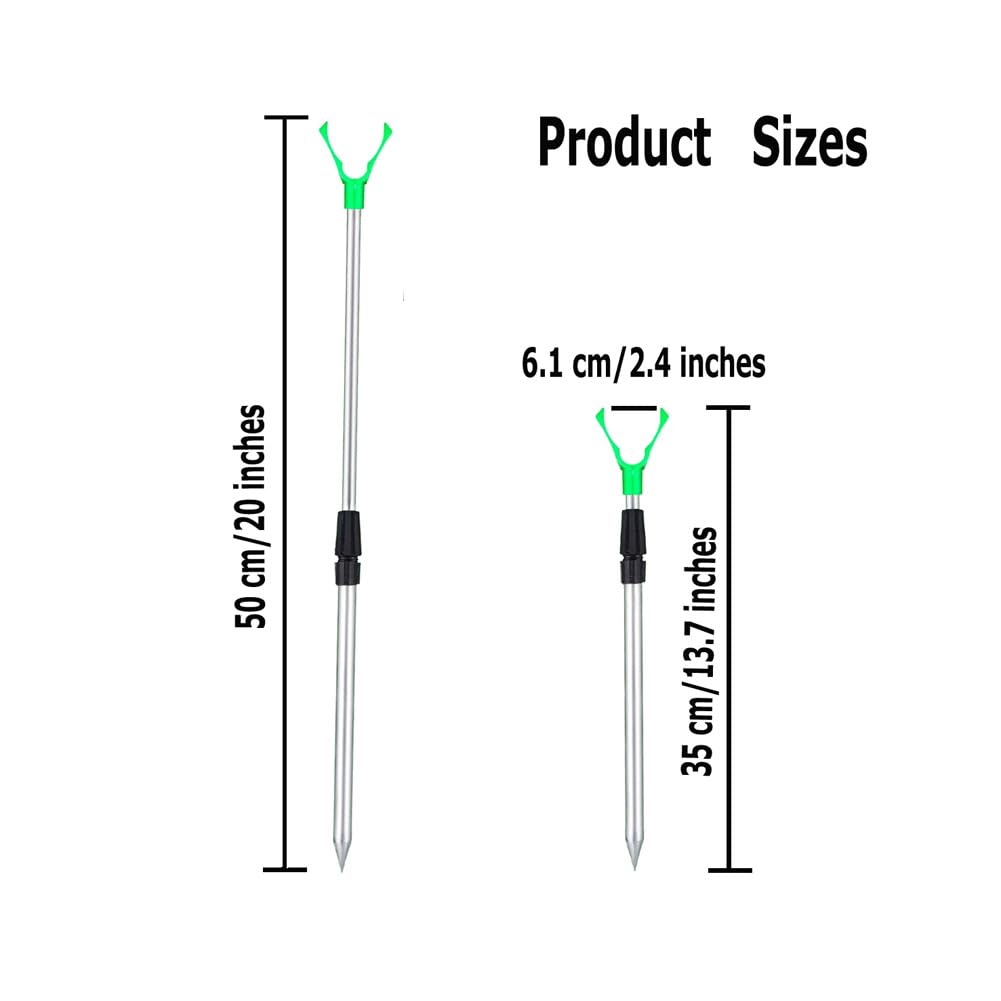 FASPLORE 4-Pack Telescopic Fishing Rod Holders for Ground Fishing Rod Holders Stand Fishing Pole Rack for Bank (4pcs-20 inches)