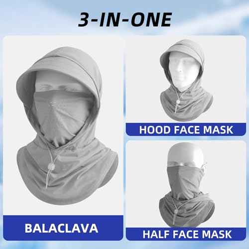 Cooling Breathable Balaclava Full Face Mask with Wide Brim Sun UV Protection Hood for Men Women Fishing Motorcycle Skiing