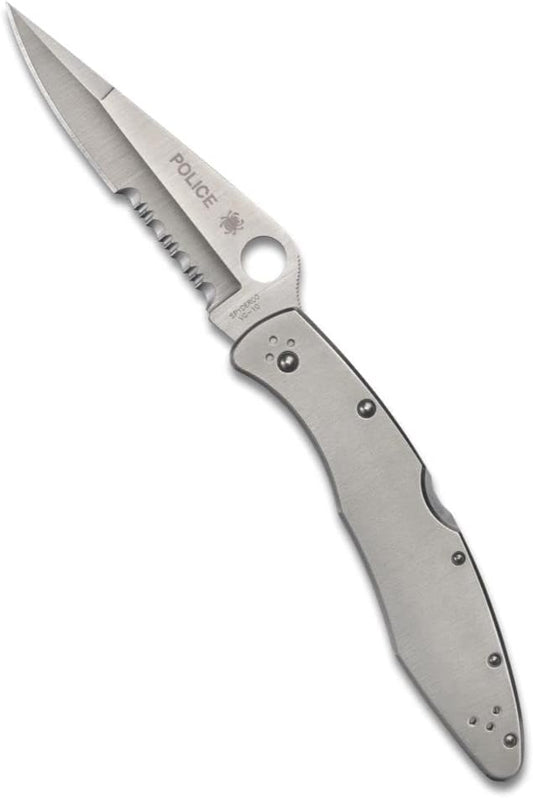 Spyderco Ambitious Lightweight Pocket Knife with 8Cr13MoV Stainless Steel Blade with Black FRN Handle