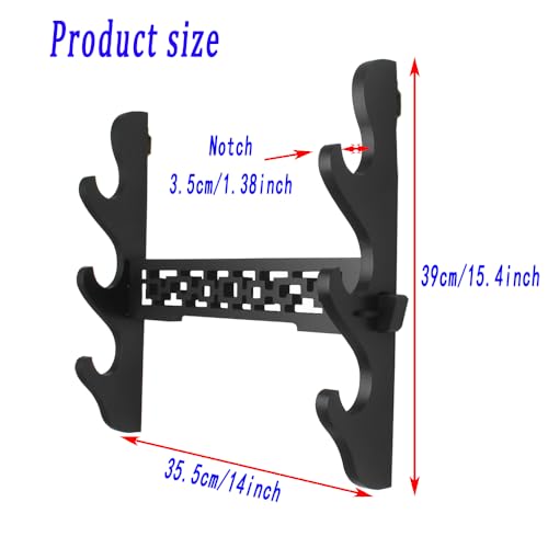 Katana Wall Mount Samurai Sword Display Hanger 3-Tier Black - Versatile Collectible Holder