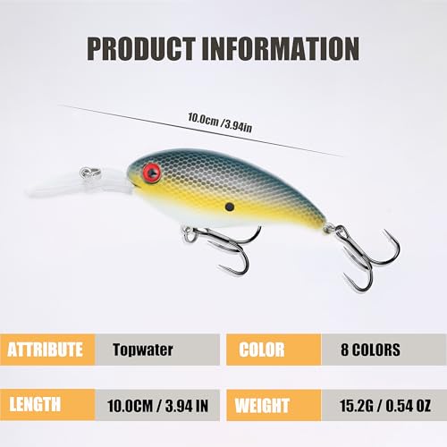Saltwater & Freshwater Diving Crankbait Lures - Bass Trout Walleye Pike