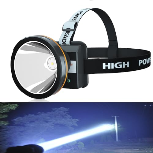 Rechargeable LED Headlamp with Long Range Beam & Adjustable Focus for Camping Outdoor Work