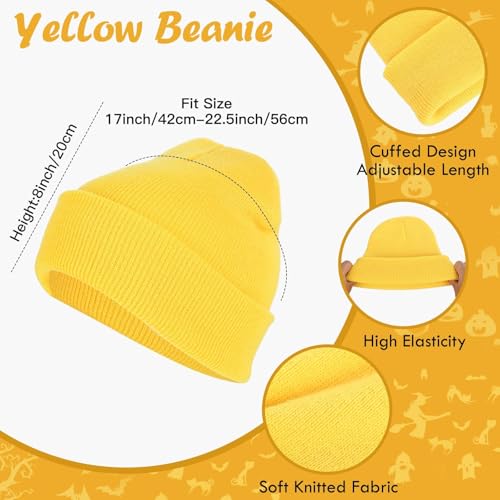 Halloween Costume Accessories Vintage Steampunk Goggles Glasses Yellow Beanie Striped Knit Scarf Set for Adult Cosplay Party