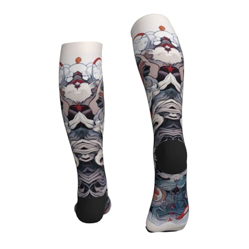 Unisex Compression Socks for Travel, Pregnancy, Running & Recovery - One Size Dragon Head Tattoo