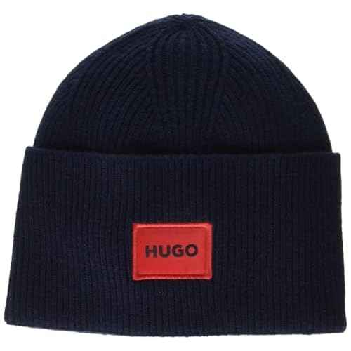 HUGO Men's Knitted Beanie with Turn Up Cuff