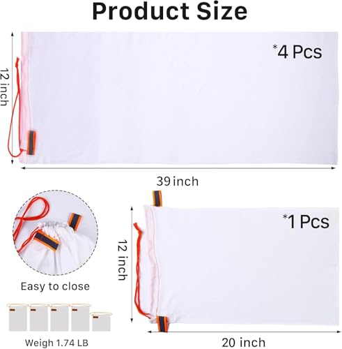 White Elk Game Bags Set with Reflective Strips - Hunting Meat Storage