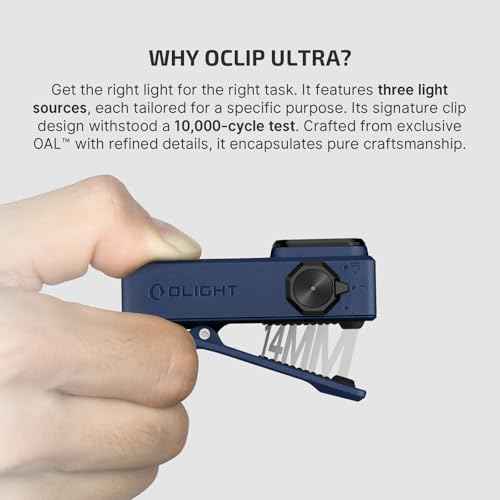 OLIGHT Oclip Ultra EDC Flashlight Clip-on Light, 530 Lumens Rechargeable with Type-C Charging, Combines Floodlight, Spotlight and UV, Triple Lights for Inspection and Work (Stars & Stripes Edition)