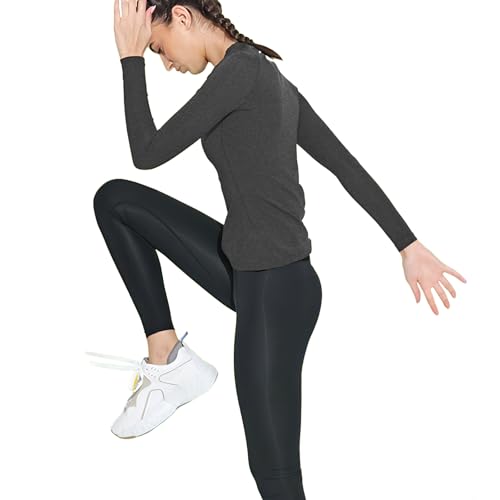 Women's Athletic Compression Long Sleeve Workout Tops Quick Dry Gym Running Yoga Shirts