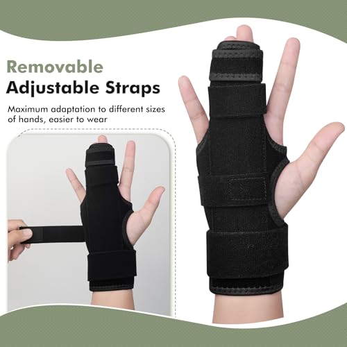 Trigger Finger Splint, 2 Finger Brace for Index, Middle, Ring, Pinky Finger, Treatment for Hand Fractures, Arthritis (L/XL, Right)