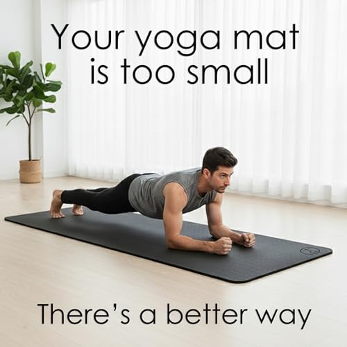 Tatago Extra Thick Large Yoga Mat - Black 6mm Wide & XL for Home Workout & Pilates