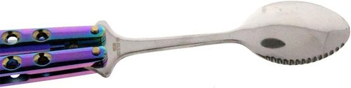 Butterfly Fork and Spoon Set for Hunting, Camping and Hiking Purposes. (Rainbow)