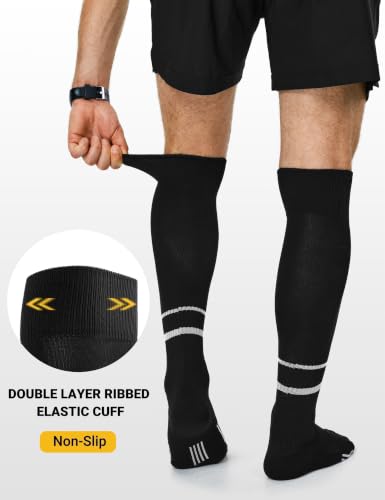 FitsT4 Sports Soccer Referee Socks Large - Cushioned Support & Non-Slip Fit, 2 Pairs