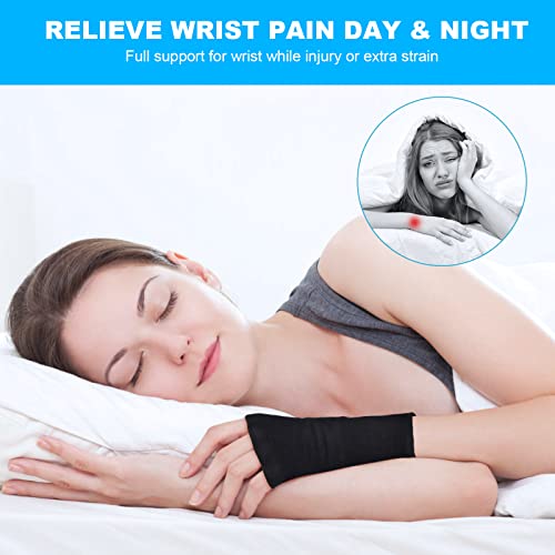 AOOWU Wrist Brace with Thumb Support 2 Pack - Breathable Compression Hand Supports for Men & Women (Size M)