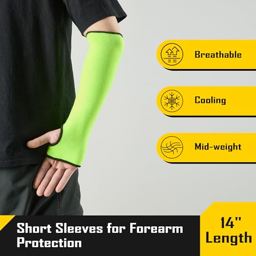 3 Pairs 14/18 Inch Cut Resistant Sleeves with Thumb Hole for Safety