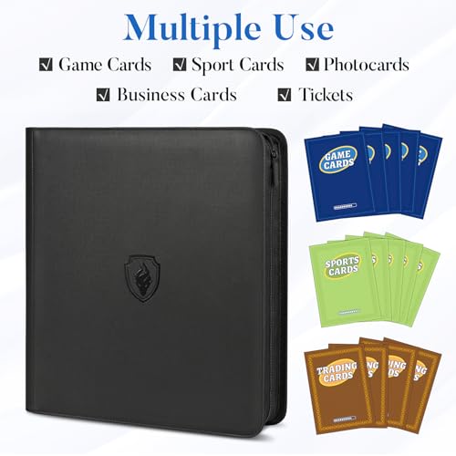 12 Pocket Zip Card Binder - 15 x 13.6-inch Green Trading Card Organizer